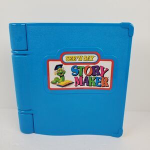 Vintage 1991 Mattel See ’N Say Story Maker Blue Kids Activity Book Tested Works